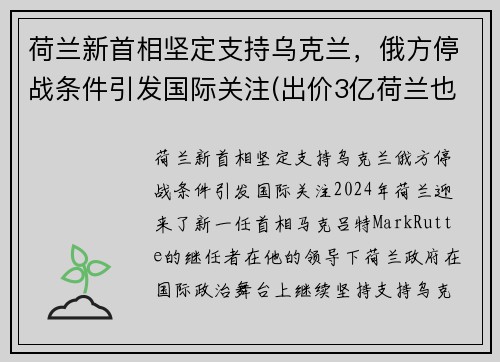 荷兰新首相坚定支持乌克兰，俄方停战条件引发国际关注(出价3亿荷兰也拒绝援助)